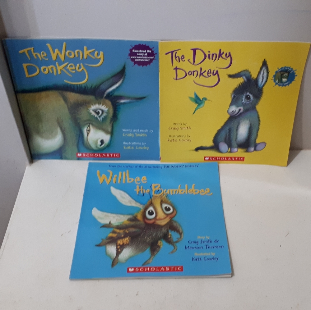 The Wonkey Donkey, The Dinky Donkey and Willbee the Bumblebee book lot